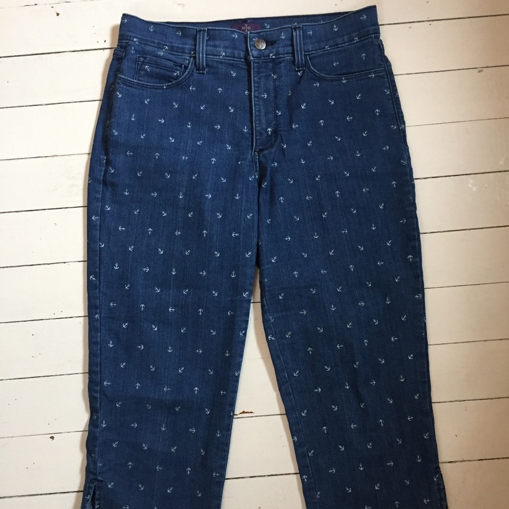 NYDJ Denim Capri/Crop Pant with Anchor Print - Picture 2 of 6